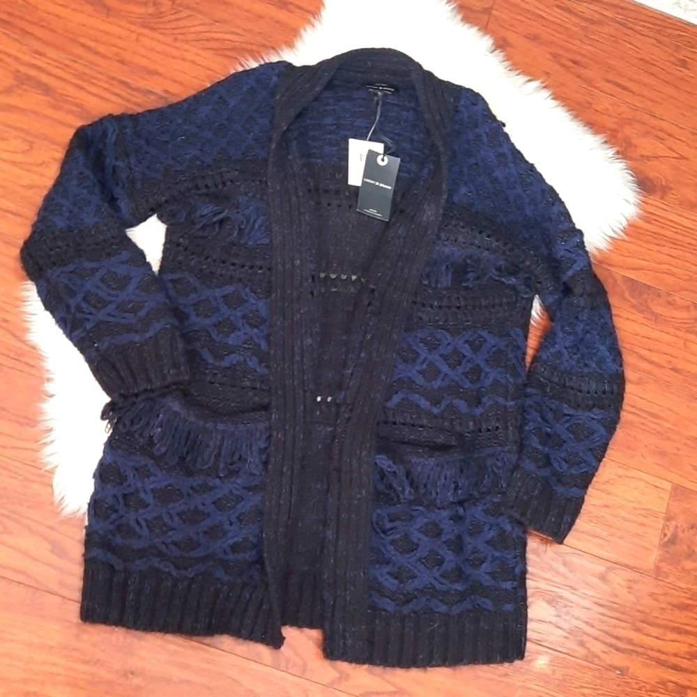 Lucky Brand Stevie Fringe Boho Cardigan Sweater